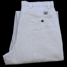 画像1: 90s USA製 DOCKERSドッカーズ LOOSE FIT ツータック スラックス リネン×コットンパンツ ベージュ W34 L30★Levi'sリーバイス (1)