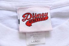画像5: 90s Disneyディズニー ミッキー マウス WALT DISNEY WORLD 袖プリント コットン 長袖Tシャツ 白 L (5)