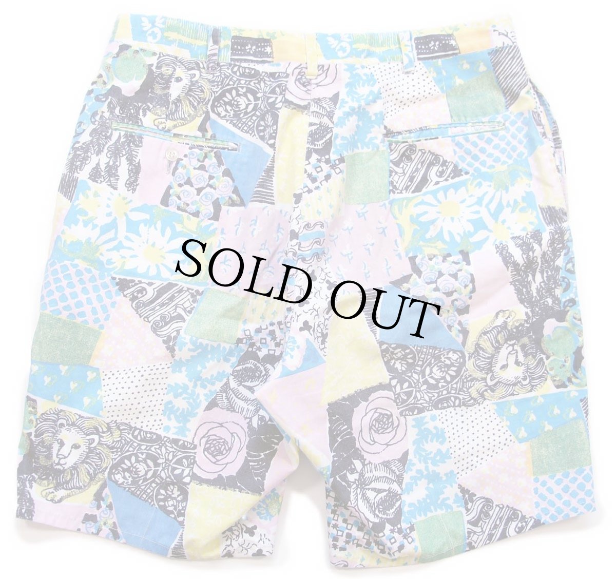 画像2: 70s Lilly Pulitzer アート パッチワーク プリント ショートパンツ W33★ショーツ (2)