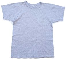 画像2: 80s USA製 Championチャンピオン 無地 目無し バインダーネック 88/12 Tシャツ 杢グレー M★A (2)
