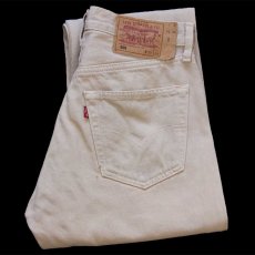 画像1: 90s トルコ製 Levi'sリーバイス 501 後染め カラーデニムパンツ カーキ W32 L34★SDP4056 ユーロ (1)