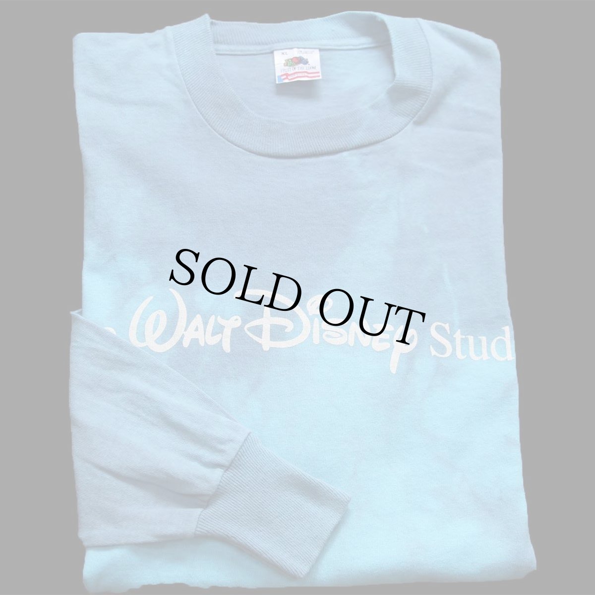 画像1: 90s USA製 The Walt Disney Studios ディズニー ロゴ タイダイ染め コットン 長袖Tシャツ XL (1)