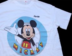 画像1: 90s USA製 Disneyディズニー MICKEY ミッキー マウス Florida Tシャツ 白 L (1)