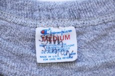 画像4: 80s USA製 Championチャンピオン 無地 目無し バインダーネック 88/12 Tシャツ 杢グレー M★A (4)