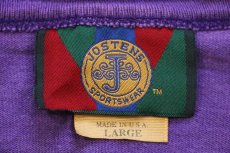 画像4: 90s USA製 NBA LOS ANGELES LAKERS レイカーズ Vネック コットンTシャツ 紫 L (4)