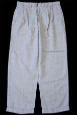 画像2: 90s USA製 DOCKERSドッカーズ LOOSE FIT ツータック スラックス リネン×コットンパンツ ベージュ W34 L30★Levi'sリーバイス (2)