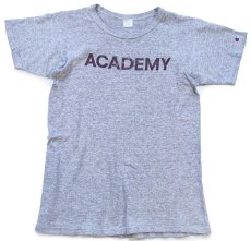 画像2: 80s USA製 Championチャンピオン ACADEMY 88/12 Tシャツ 杢グレー M (2)