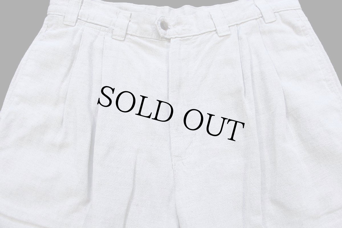 画像4: 90s USA製 DOCKERSドッカーズ LOOSE FIT ツータック スラックス リネン×コットンパンツ ベージュ W34 L30★Levi'sリーバイス (4)