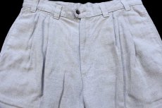 画像4: 90s USA製 DOCKERSドッカーズ LOOSE FIT ツータック スラックス リネン×コットンパンツ ベージュ W34 L30★Levi'sリーバイス (4)