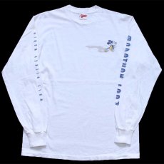 画像2: 90s Disneyディズニー ミッキー マウス WALT DISNEY WORLD 袖プリント コットン 長袖Tシャツ 白 L (2)