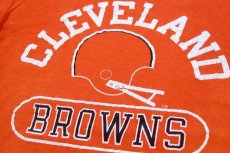 画像4: 80s USA製 Championチャンピオン NFL CLEVELAND BROWNS アメフト ひび割れプリント コットンTシャツ オレンジ M (4)