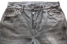 画像4: ポーランド製 Levi'sリーバイス 501 USED加工 先染め ブラック デニムパンツ カスタム W30★SDP4069 ユーロ (4)