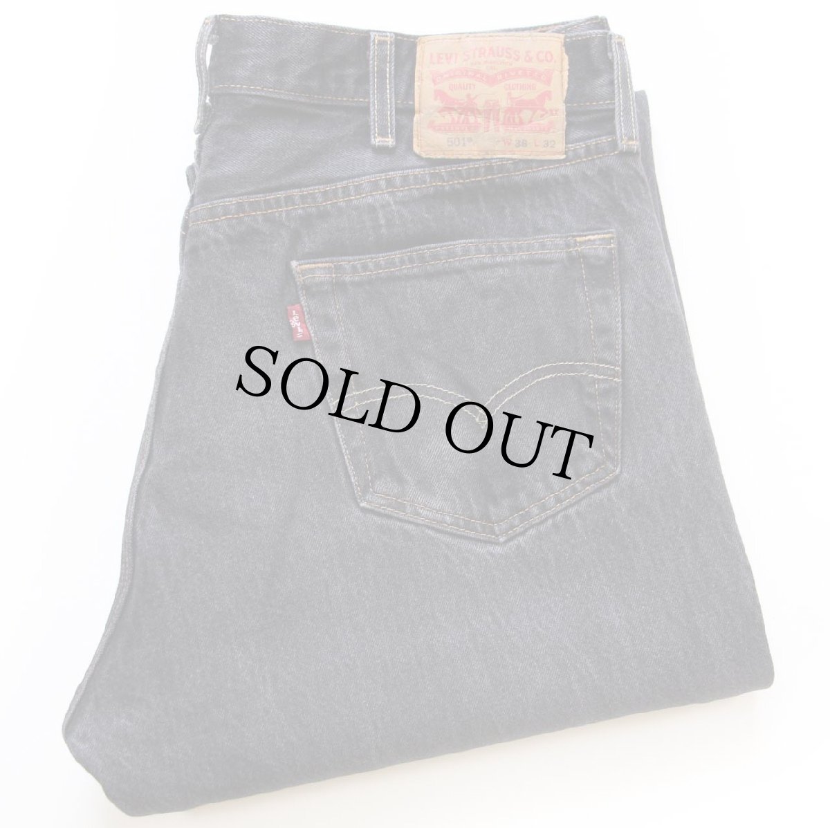 画像1: Levi'sリーバイス 501 先染め ブラック デニムパンツ W38★SDP4148 (1)