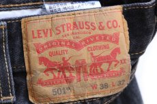 画像5: Levi'sリーバイス 501 先染め ブラック デニムパンツ W38★SDP4148 (5)