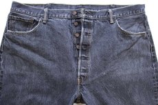 画像4: Levi'sリーバイス 501 先染め ブラック デニムパンツ フェード W44★SDP4149 (4)