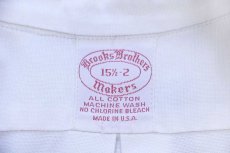 画像4: 70s USA製 Brooks Brothersブルックスブラザーズ Makers 6ボタン SAF刺繍 ボタンダウン オックスフォード コットンシャツ 白 15.5 (4)