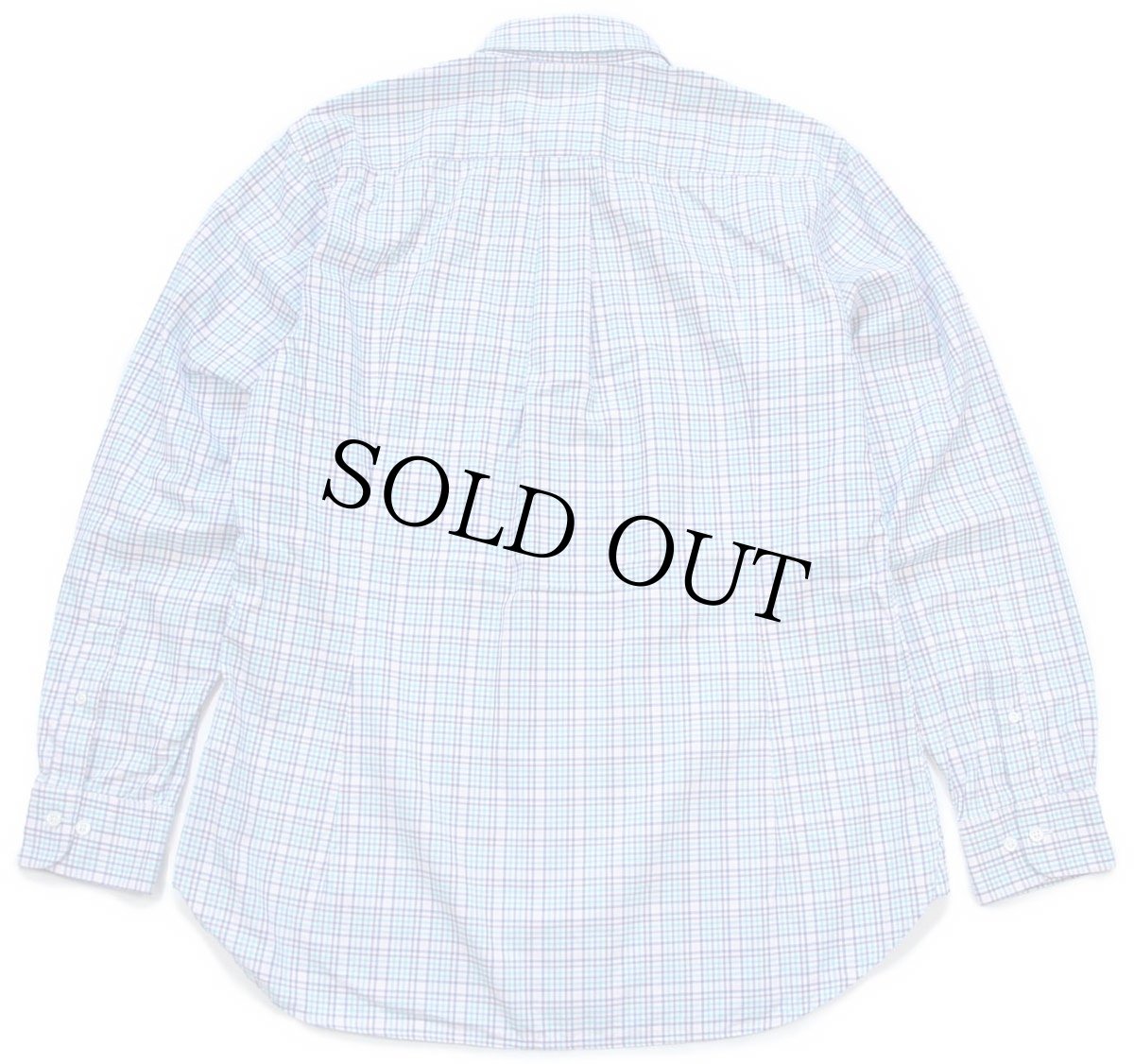 画像2: USA製 Brooks Brothersブルックスブラザーズ Makers and Merchants チェック マチ付き ボタンダウン コットンシャツ L/R (2)