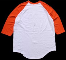 画像2: 80s USA製 CORNING イラスト 七分袖 ラグランTシャツ 白×オレンジ XL (2)