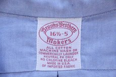画像4: 90s USA製 Brooks Brothersブルックスブラザーズ Makers 無地 ボタンダウン オックスフォード コットンシャツ サックス 16.5-5 (4)