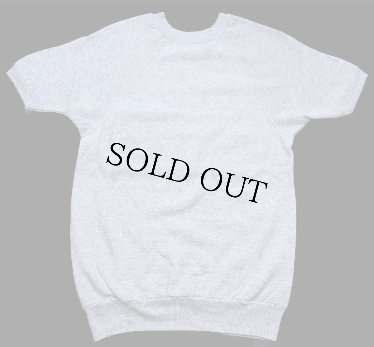 画像1: 70s USA製 UNKNOWN 無地 半袖スウェット 杢グレー M★ブランク (1)