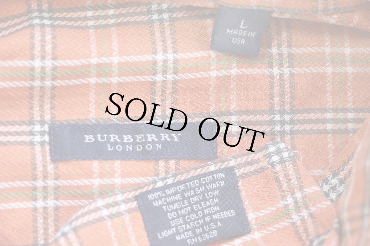 画像4: USA製 BURBERRY LONDON バーバリー タータンチェック ボタンダウン コットンシャツ L (4)