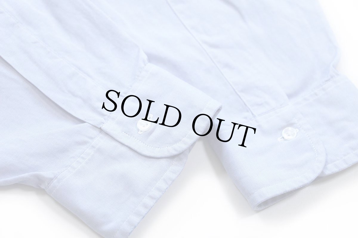 画像6: 90s USA製 Brooks Brothersブルックスブラザーズ Makers 無地 ボタンダウン オックスフォード コットンシャツ サックス 16.5-5 (6)