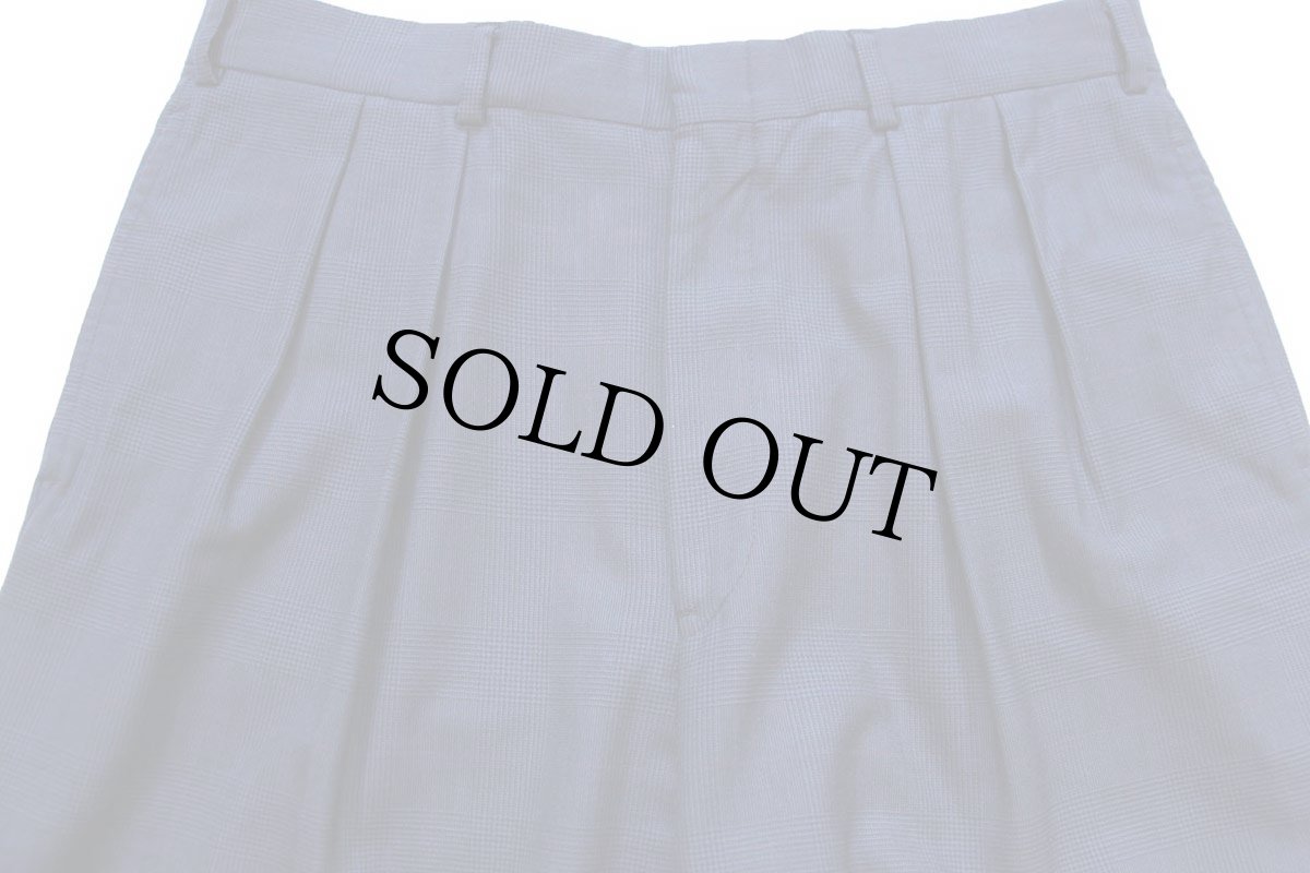 画像4: 80s USA製 BROOKS BROTHERSブルックスブラザーズ グレンチェック ツータック スラックス ウールパンツ 紺 W34 (4)