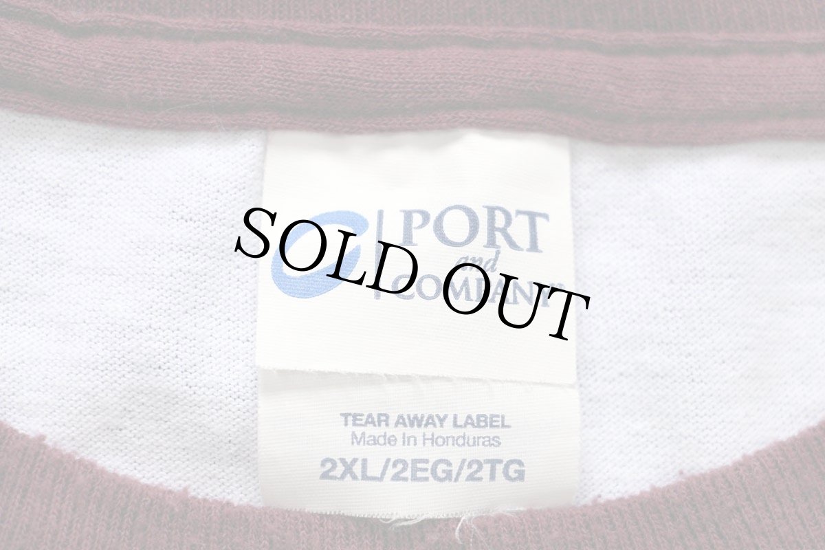 画像5: I'm a Pepper DrPepperドクターペッパー ロゴ 七分袖 ラグランTシャツ 白×ワインレッド 2XL★特大 (5)