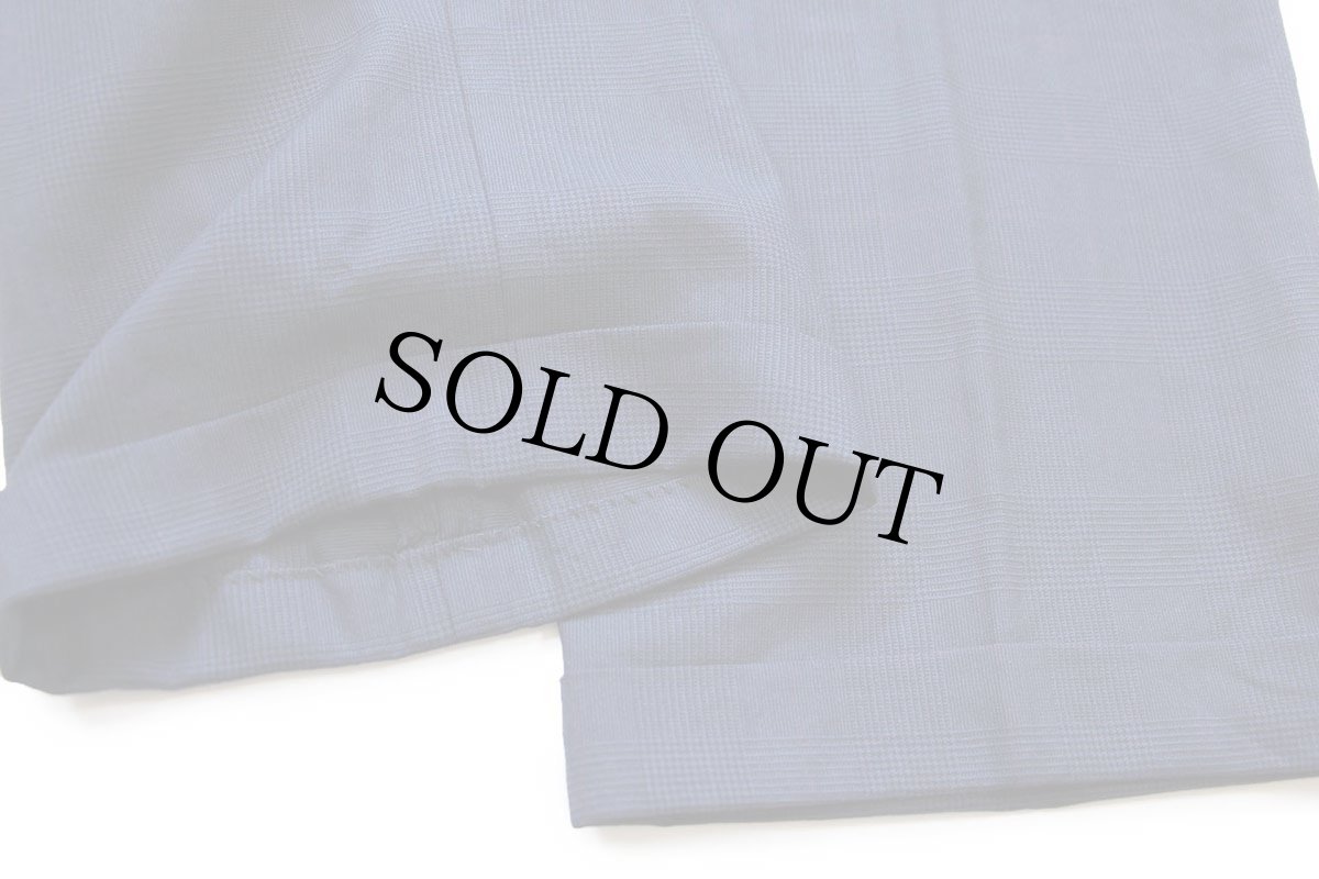 画像8: 80s USA製 BROOKS BROTHERSブルックスブラザーズ グレンチェック ツータック スラックス ウールパンツ 紺 W34 (8)