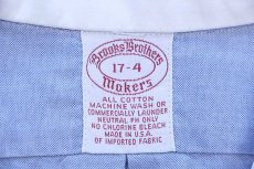 画像4: 90s USA製 Brooks Brothersブルックスブラザーズ Makers 無地 クレリック オックスフォード コットンシャツ サックス 17-4 (4)