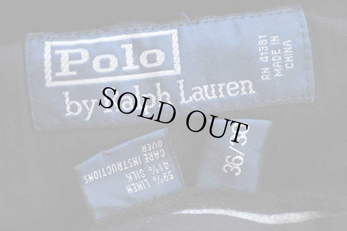 画像6: 00s ポロ ラルフローレン スラックス リネン×シルクパンツ 黒 W36 L30 (6)