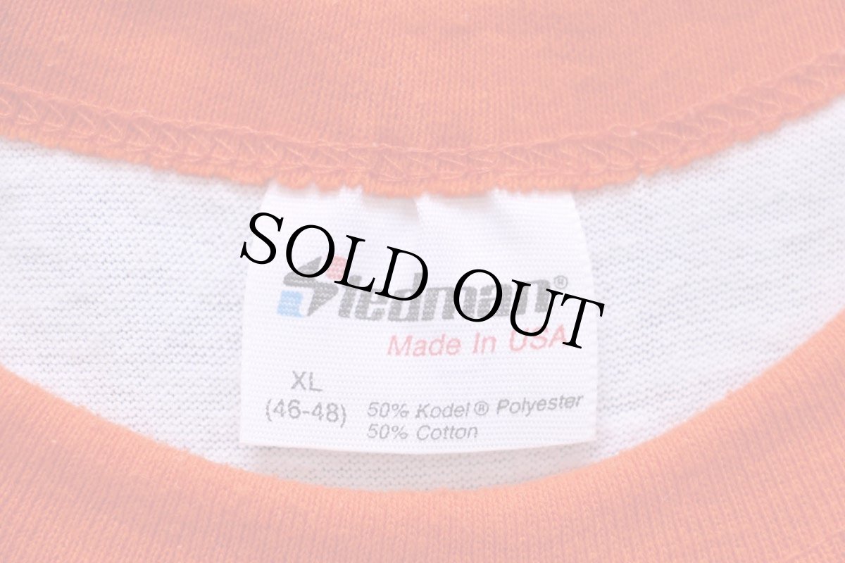 画像4: 80s USA製 CORNING イラスト 七分袖 ラグランTシャツ 白×オレンジ XL (4)