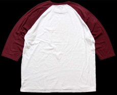 画像2: I'm a Pepper DrPepperドクターペッパー ロゴ 七分袖 ラグランTシャツ 白×ワインレッド 2XL★特大 (2)