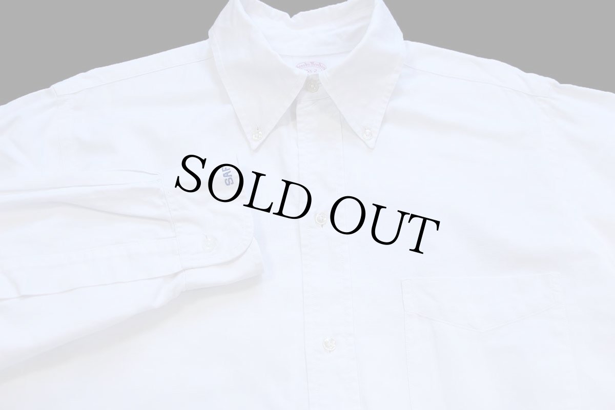 画像3: 70s USA製 Brooks Brothersブルックスブラザーズ Makers 6ボタン SAF刺繍 ボタンダウン オックスフォード コットンシャツ 白 15.5 (3)