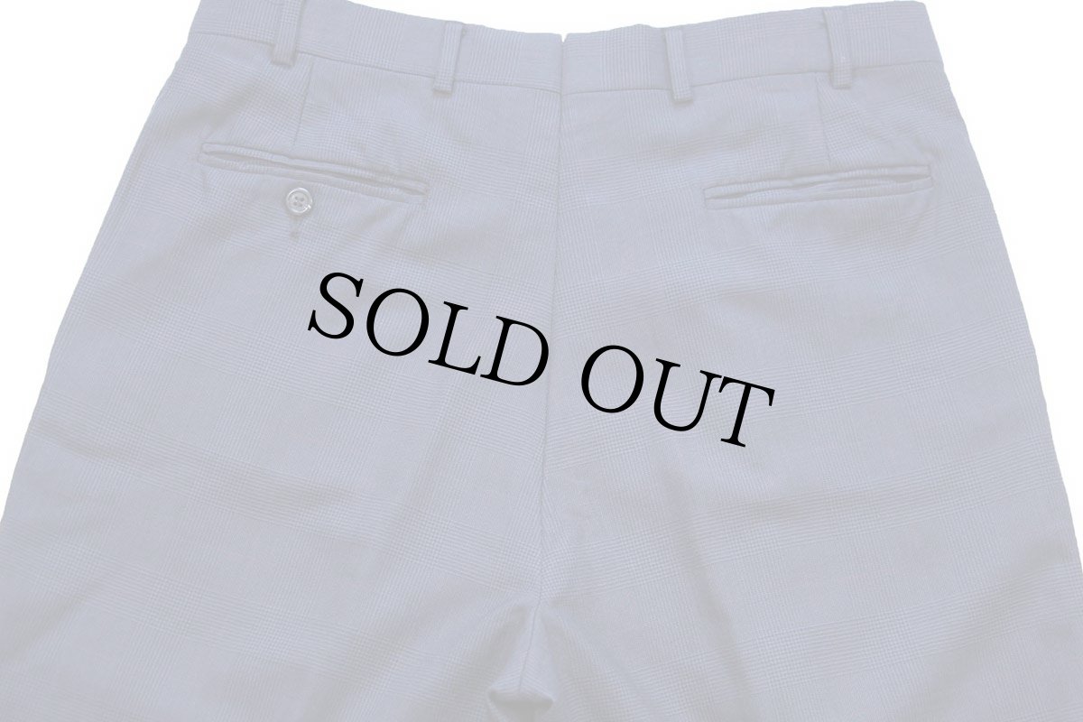 画像5: 80s USA製 BROOKS BROTHERSブルックスブラザーズ グレンチェック ツータック スラックス ウールパンツ 紺 W34 (5)