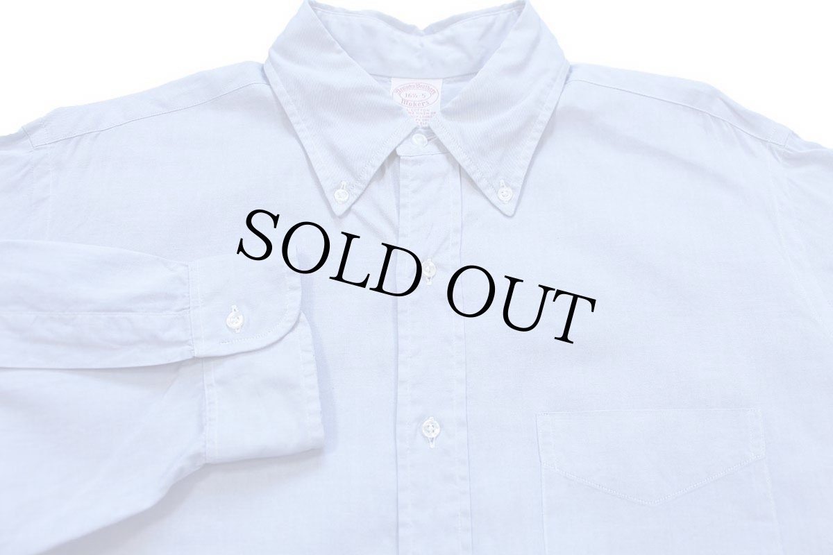 画像3: 90s USA製 Brooks Brothersブルックスブラザーズ Makers 無地 ボタンダウン オックスフォード コットンシャツ サックス 16.5-5 (3)