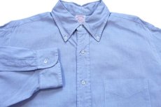画像3: 90s USA製 Brooks Brothersブルックスブラザーズ Makers 無地 ボタンダウン オックスフォード コットンシャツ サックス 16.5-5 (3)
