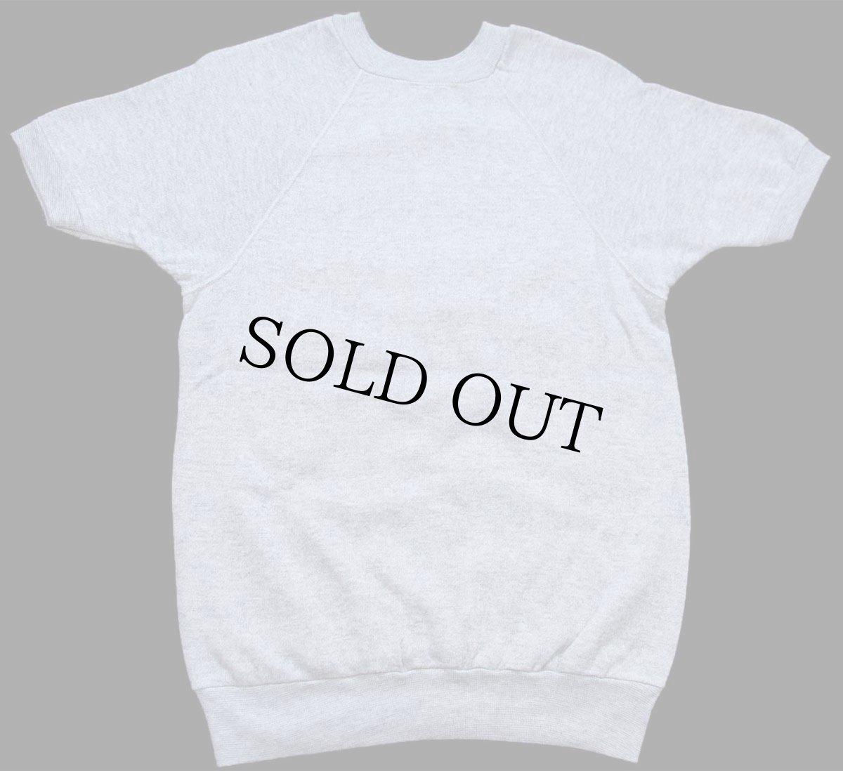 画像2: 70s USA製 UNKNOWN 無地 半袖スウェット 杢グレー M★ブランク (2)