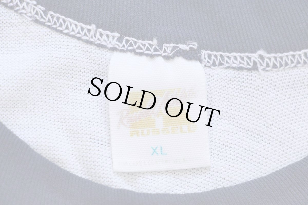 画像4: 70s USA製 RUSSELLラッセル MLB New York Yankees ヤンキース 七分袖 ラグランTシャツ ボロ 白×薄紺 フェード XL (4)