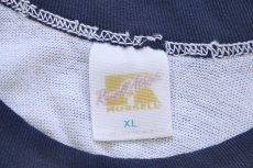 画像4: 70s USA製 RUSSELLラッセル MLB New York Yankees ヤンキース 七分袖 ラグランTシャツ ボロ 白×薄紺 フェード XL (4)