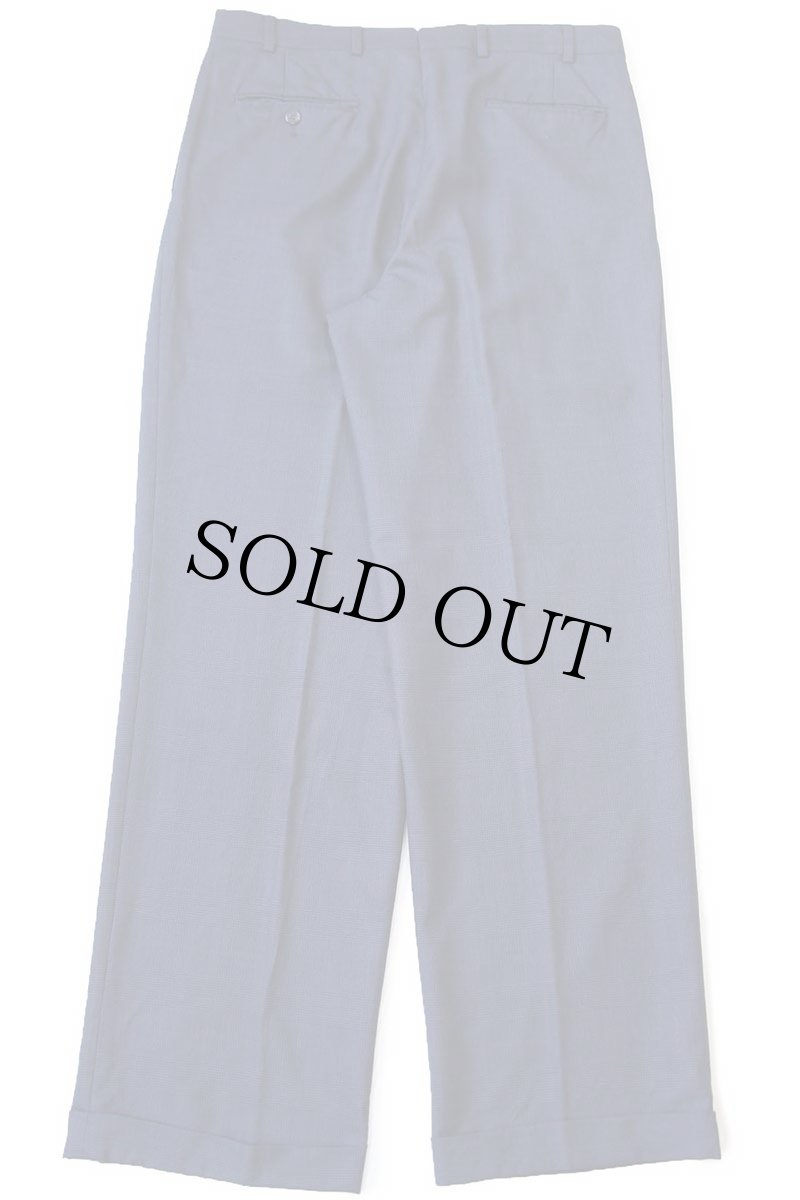 画像3: 80s USA製 BROOKS BROTHERSブルックスブラザーズ グレンチェック ツータック スラックス ウールパンツ 紺 W34 (3)