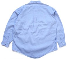 画像2: 90s USA製 Brooks Brothersブルックスブラザーズ Makers 無地 ボタンダウン オックスフォード コットンシャツ サックス 16.5-5 (2)