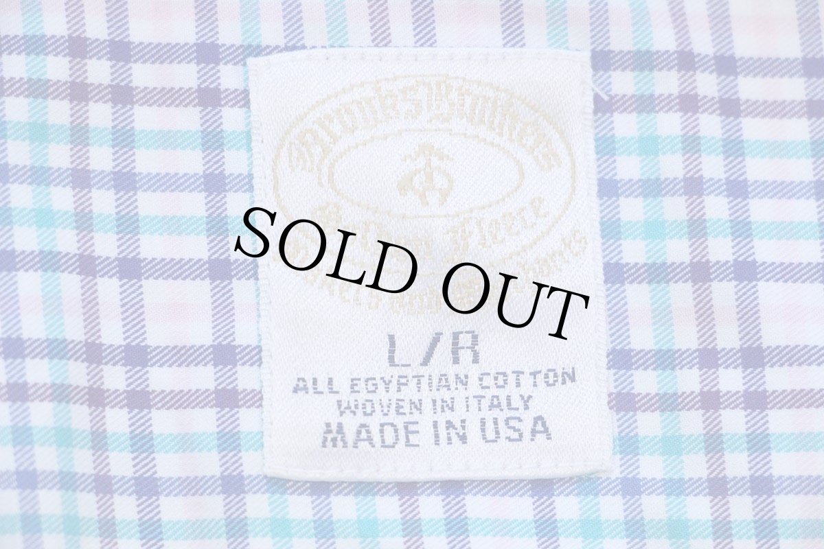 画像4: USA製 Brooks Brothersブルックスブラザーズ Makers and Merchants チェック マチ付き ボタンダウン コットンシャツ L/R (4)