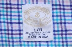 画像4: USA製 Brooks Brothersブルックスブラザーズ Makers and Merchants チェック マチ付き ボタンダウン コットンシャツ L/R (4)