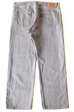 画像3: メキシコ製 Levi'sリーバイス 501 ブリーチ飛び 先染め グレーデニムパンツ W38★SDP3914 (3)