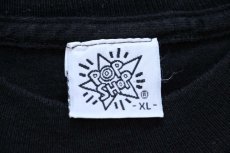 画像5: 90s USA製 POP SHOP Keith Haring Icons キースへリング イコンズ アート 両面プリント コットンTシャツ 黒 XL (5)