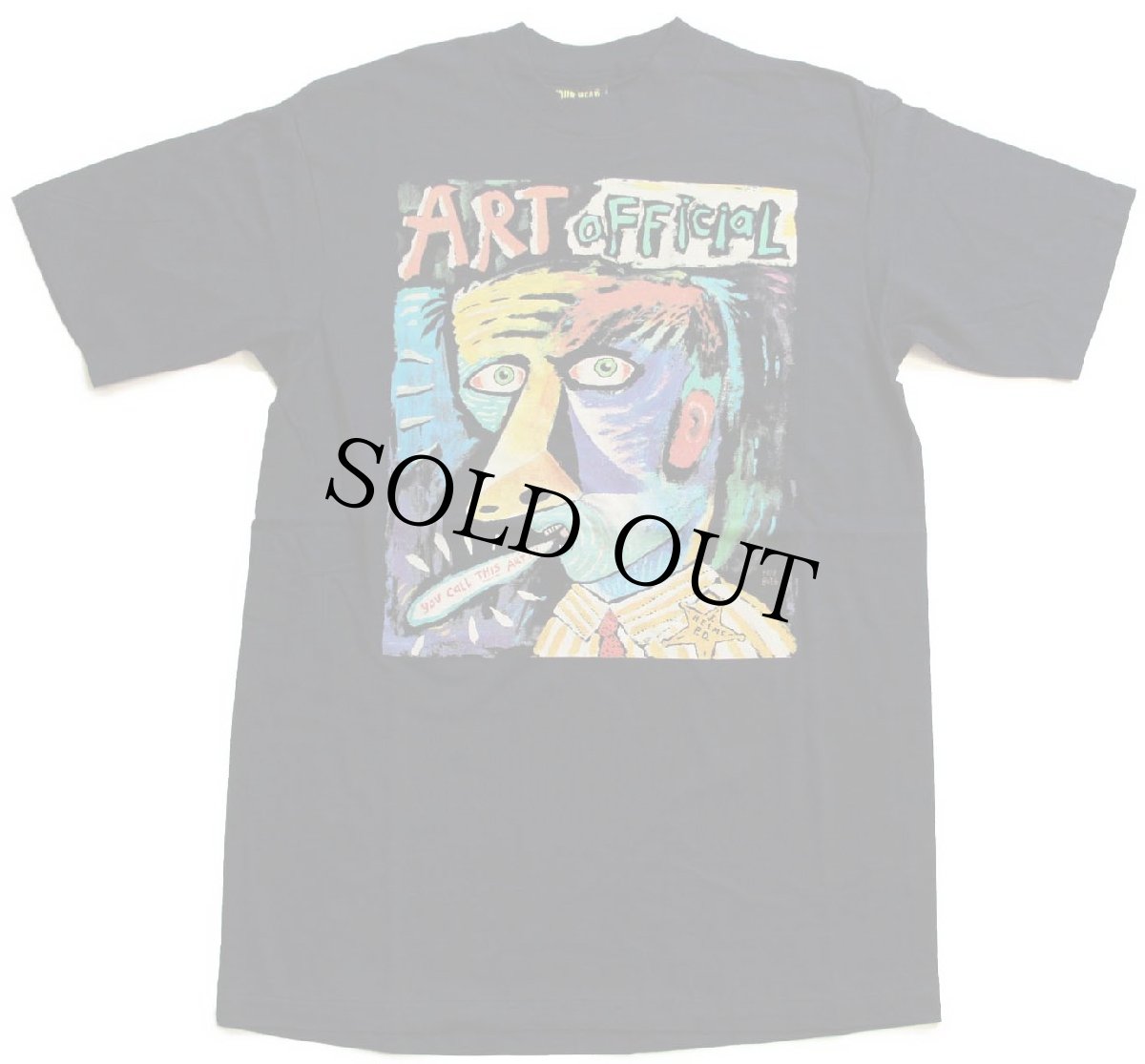 画像2: デッドストック★90s USA製 Fred Babb ART OFFICIAL YOU CALL THIS ART フレッド バブ アート コットンTシャツ 黒 L (2)