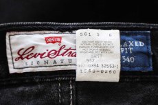 画像7: 90s USA製 Levi'sリーバイス SIGNATURE 540 ブラック デニムパンツ W42 L36★SDP4321 (7)