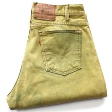 画像1: 90s USA製 Levi'sリーバイス 550 ブリーチ カラーデニムパンツ 黄緑 W34 L30★SDP4330 (1)