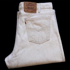 画像1: 90s USA製 Levi'sリーバイス 550 先染め カラーデニムパンツ ライトカーキ W34 L30★SDP4297 (1)